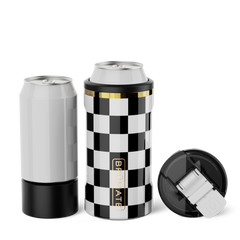 Hopsulator Trio V2 | Black & White Checker | 12/16oz Standard Cans